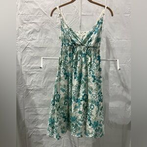 Derek Heart Teal Floral Maxi Dress on White